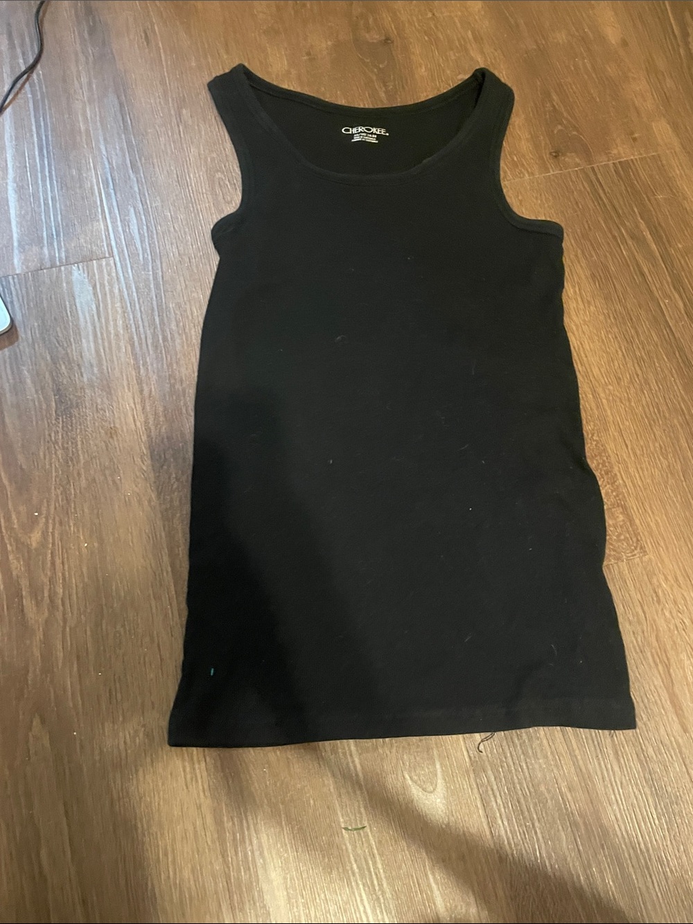 Cherokee Black Ribbed Scoop Neck Tank